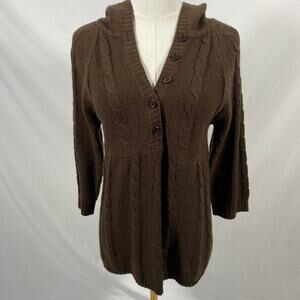 Tomfoolery brown button up sweater size xl y2k twee boho indie